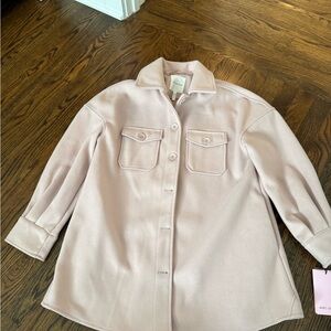 Avec Les Filles Pale Pink Utility Shacket